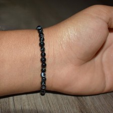 Orca Agate Beaded Bracelet 4mm Tiny Natural Stone Strength Protection Energy Gif
