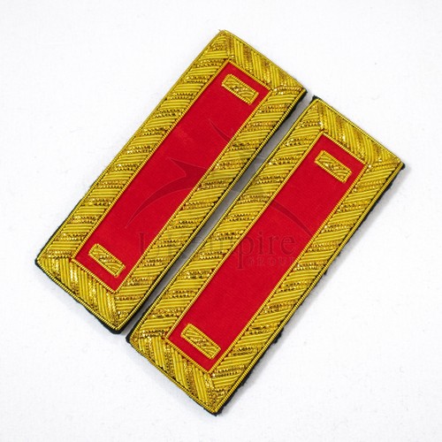 Civil War US Officer Shoulder Boards 1st Lieutenant (One Gold Bar) Artillery Red - Picture 3 of 4