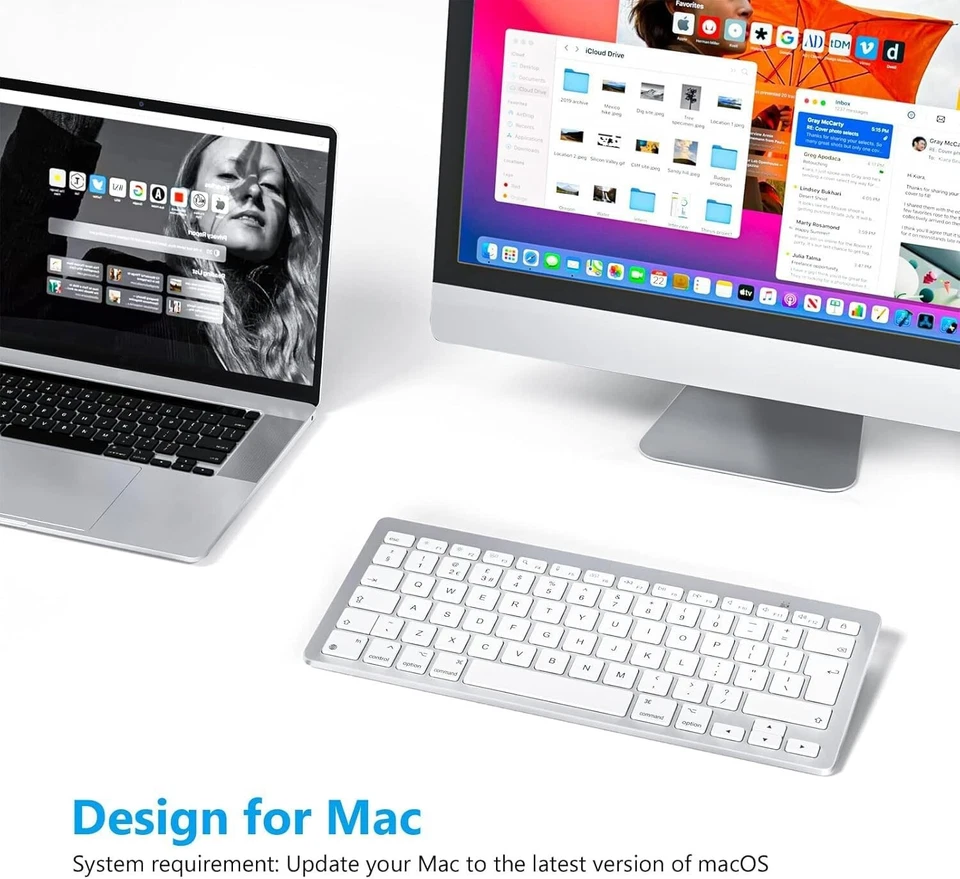 OMOTON Bluetooth Keyboard for Mac, Wireless keyboard for Apple MacBook Pro/Air, - Image 2 of 4