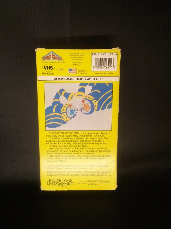 VHS Dr Seuss The Butter Battle Book (VHS, 1990, Slipsleeve) eBay