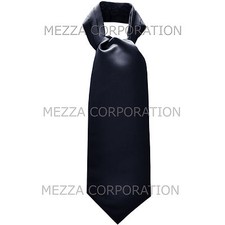 New Vesuvio Napoli Men's Polyester Ascot Cravat Necktie Wedding Solid Navy Blue