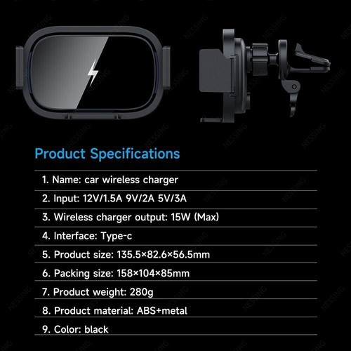 Automatic For Samsung Galaxy Z Fold 5 4 3 Car Charger Mount Wireless Clamping - Photo 3/13