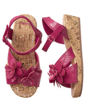 GYMBOREE GIRL BRIGHT DAYS AHEAD PINK WEDGE FLORET SANDALS SHOES Sz 6 7 NWT 33