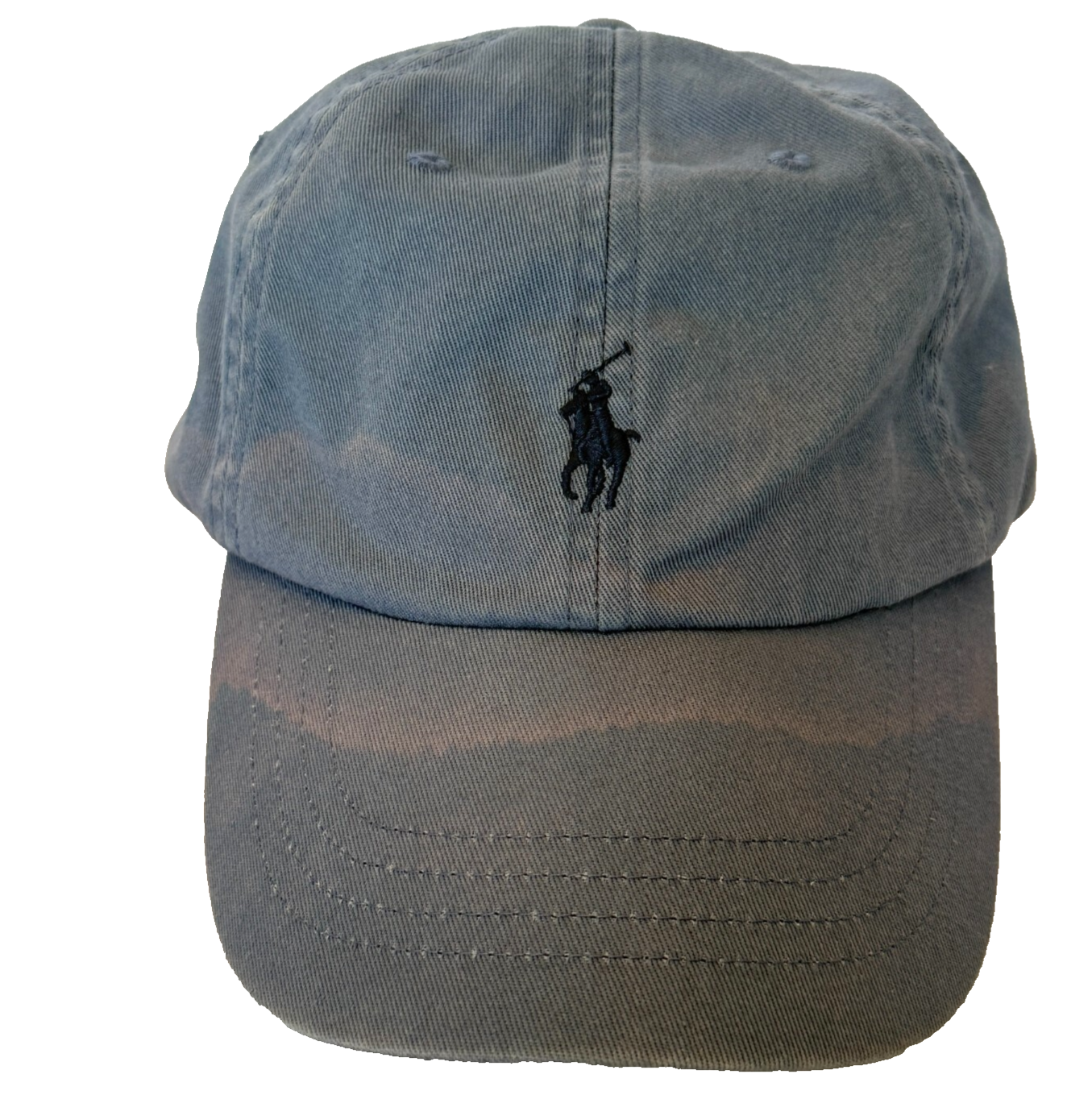 CAPPELLO POLO RALPH LAUREN PONY BERRETTO UOMO BLU STRAPBACK COTONE TWILL SBIADITO SCOLORITO