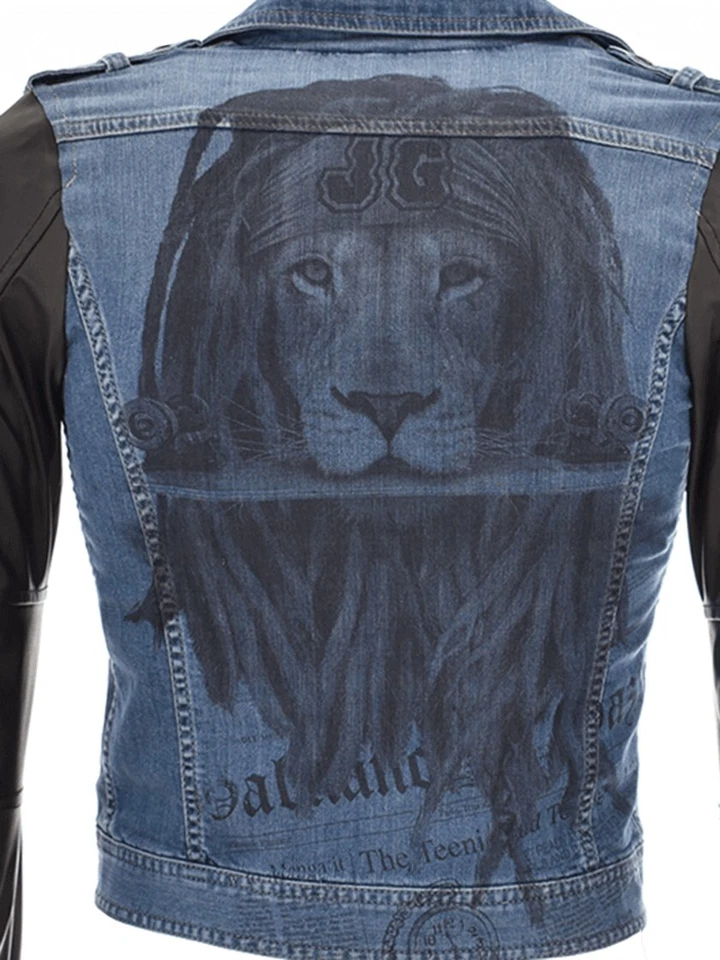 John Galliano Real Leather Denim Jacket Boys RARE Luxury Vintage RRP £299 - Image 2 of 4