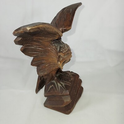Handcrafted Wooden Eagle Figure In Awesome Condition Germany Oberammergau