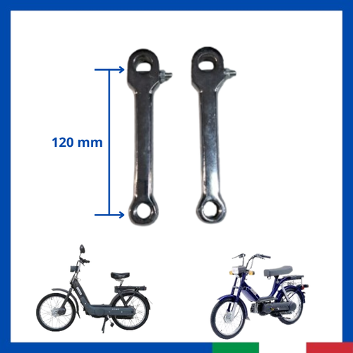 coppia pedivelle pedali PIAGGIO CIAO SI BRAVO ciclomotore cromate diritte - Bild 2 von 4
