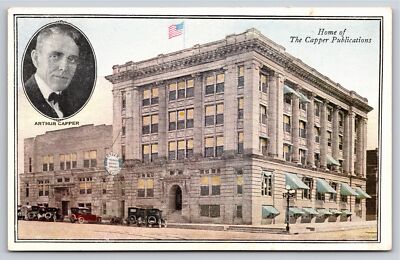 Famous~Arthur Capper~Inset~Politician & Newspaper Publisher~Vintage Postcard