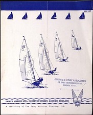 Vintage Fairey Marine Ltd LONDON Illustrated Sailing Dinghy Brochure
