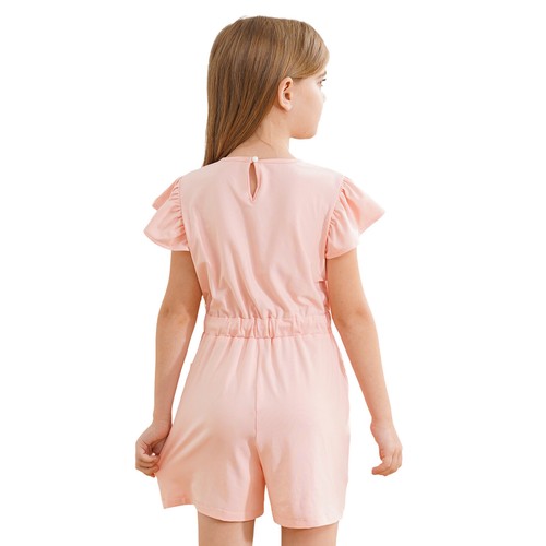 Kids Girls Rompers Preppy Clothes Jumpsuits Flutter Overalls Sports Playsuit - Picture 14 of 77