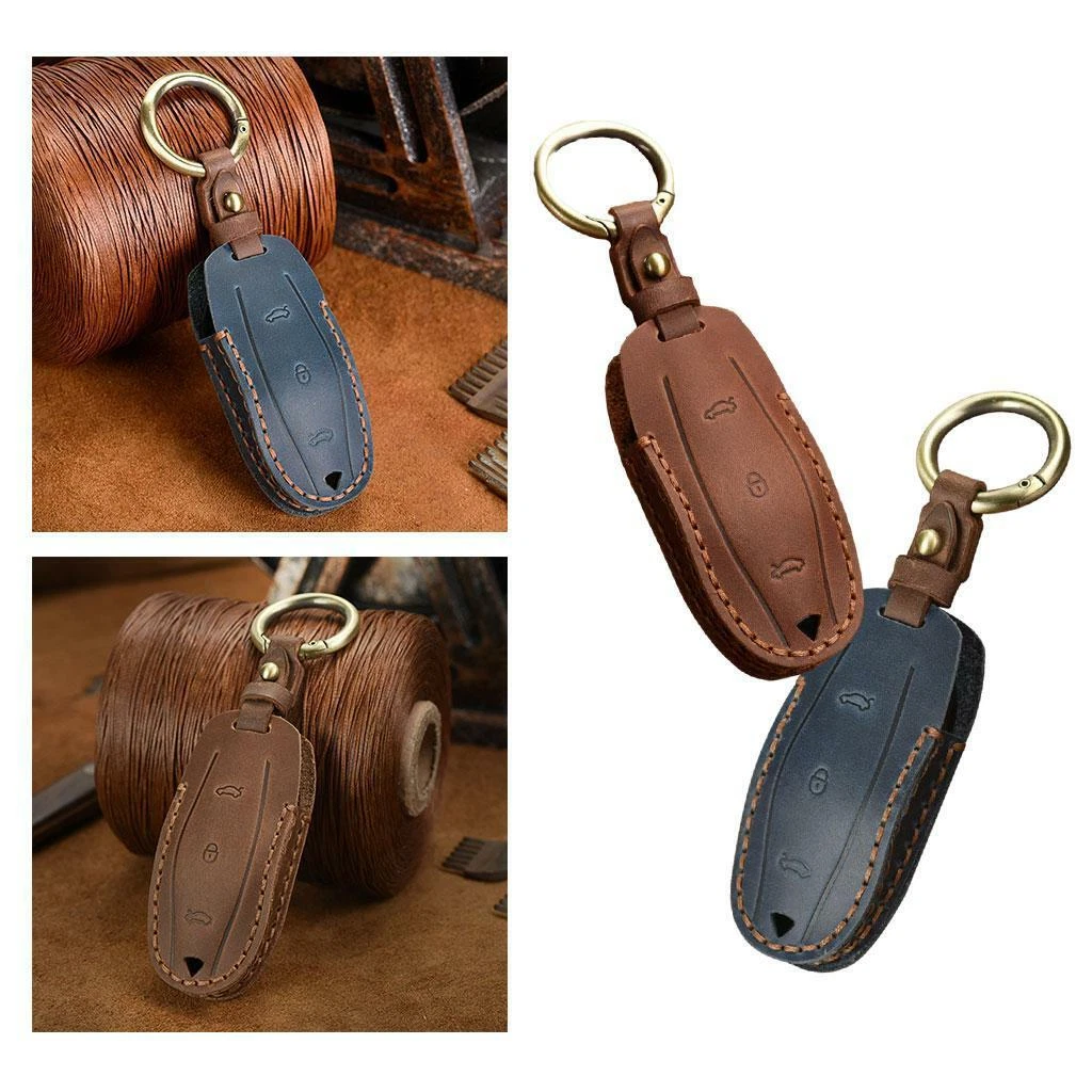 Tesla model s leather 2024 key fob cover