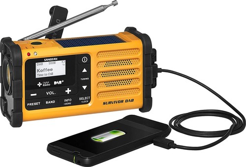 Sangean MMR-88 - Tragbares Notfall radio - LED Taschenlampe - Schwarz/Gelb - Bild 3 von 4