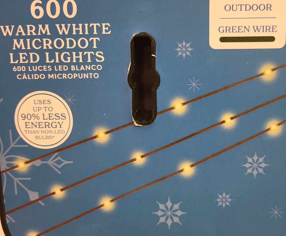 Holiday Time 600ct -Warm White - Microdot LED String Light 199ft Micro ...
