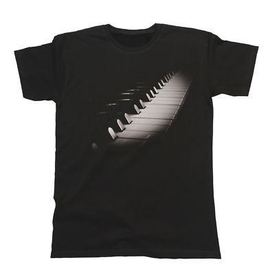 Mens Quality Cotton T-Shirt KEYBOARD PIANO Music Instrument Musician Band Gift