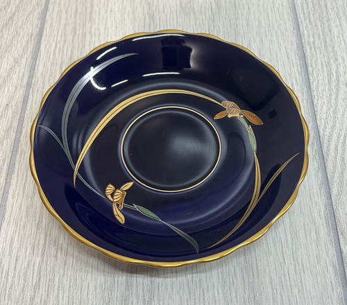 Vintage Koransha Cobalt Blue And Gold Iris Saucer ONLY Replacement
