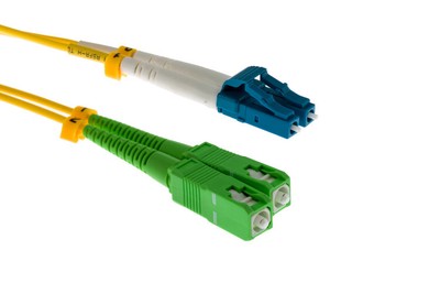 LC/UPC-SC/APC Singlemode Duplex Fiber Patch Cable, 2M - Lifetime Warranty