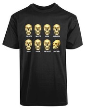 Black White Poor Rich Skull New Men's Shirt Poor Rich Printed Short Sleeves Tees