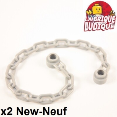Lego 2x Chaine Chain 21 Links gris/light bluish gray 30104 NEUF