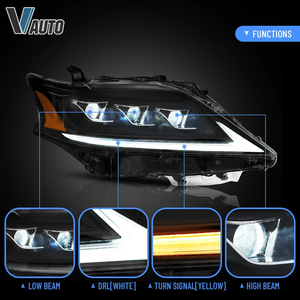 Faros LED VLAND para Lexus RX 350/450h 2013-2015 azul dinámico DRL secuencial Foto 3 de 4