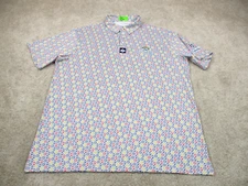 Pins & Aces Polo Shirt Mens 2XL XXL White Graphic Print Golf TPC Colorado Casual
