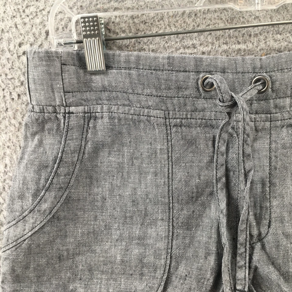 Pantalones cortos utilitarios Athleta para mujer 4 (31x4 real) gris lino tiro medio cordón Foto 3 de 4
