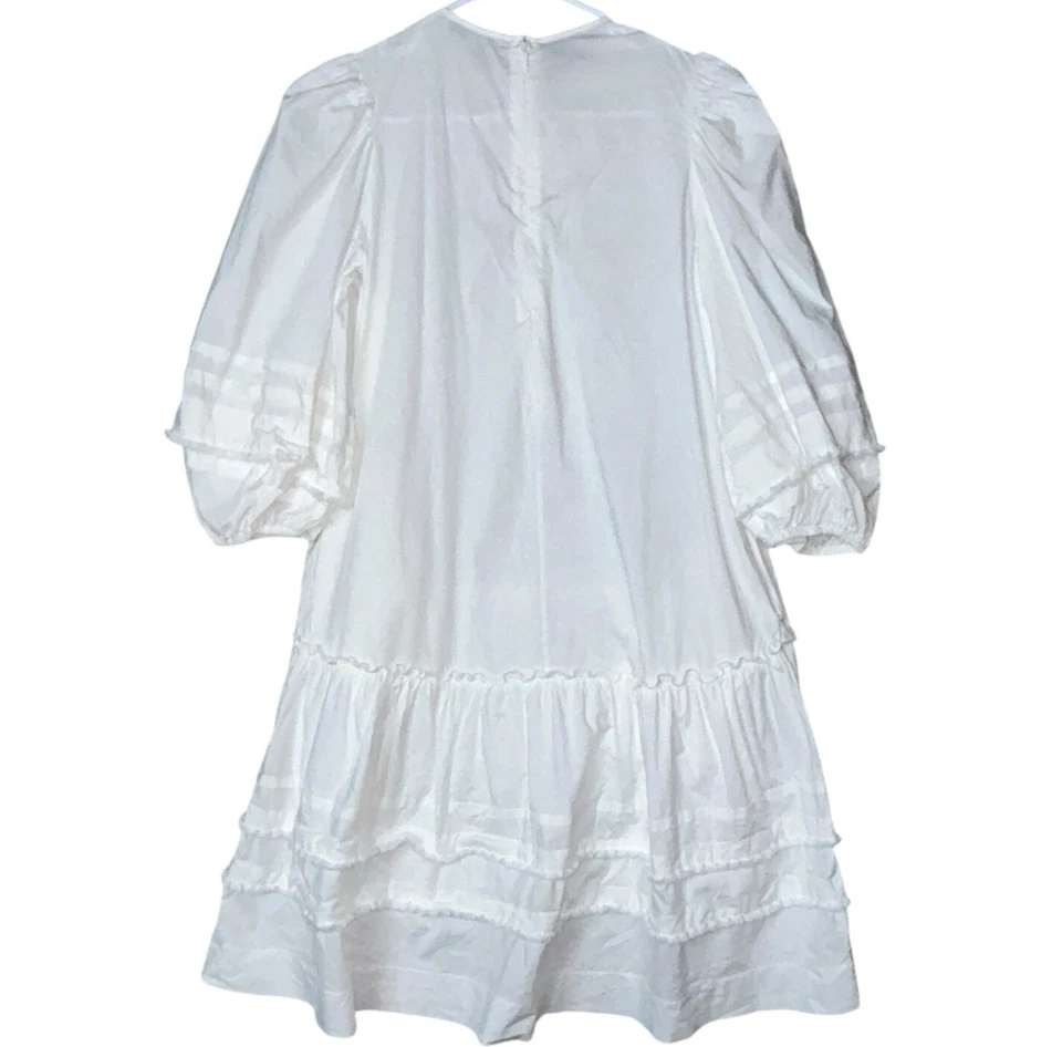 Vestido Pearl Lela Rose tamanho XS branco manga balão cottagecore formatura coquette - Imagem 3 de 4