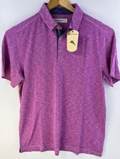 New Tommy Bahama Paradiso Polo Short Sleeve Festival Fuchsia Medium Heather