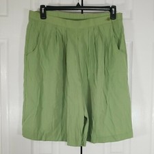 Vintage Lucia Green Satin Like Shorts Sz 18 Made In USA NWT