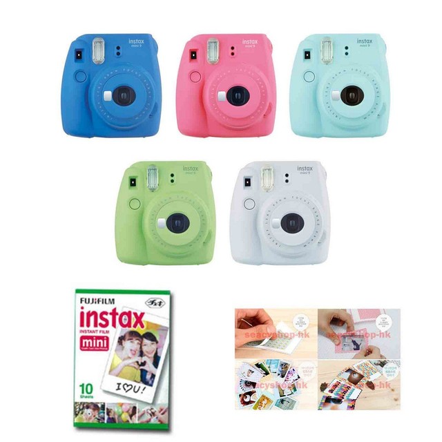 Fujifilm Instax Mini 9 Instant Camera 4 Packs Film +Sticker Gift Fuji