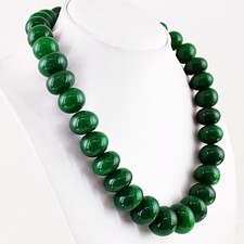 1118.50 CTS EARTH MINED ENHANCED EMERALD ROUND SHAPE HUGE BEADS NECKLACE DG
