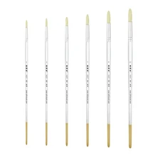 XDT#767-2 Round Tip Art Brush 6Pc #1#3#5#7#9#11 Hog Acrylic Oil Watercolor