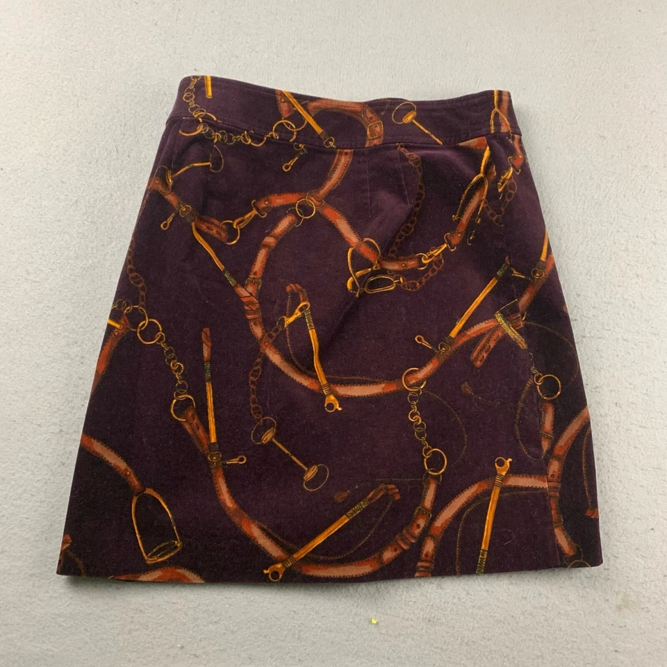 Falda Talbots Mujer 10P Borgoña Pana Plana Frontal Cremallera Lateral Línea A Nueva con Etiquetas Foto 4 de 4