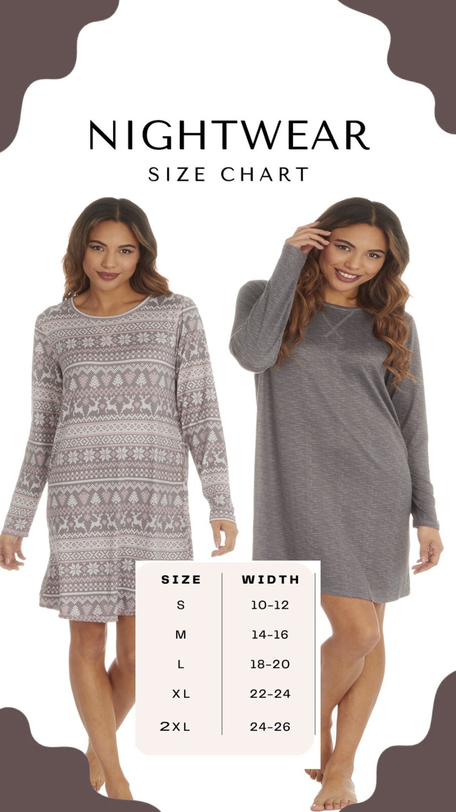 Ladies Long Sleeve Night Shirt Nightdress Nightie Nightshirt PJ pyjamas