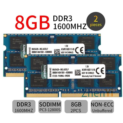 Laptop Memory for Kingston 32GB 8G 16G PC3-12800S DDR3 1600MHz KVR16S11/8 SODIMM IT - Picture 3 of 15