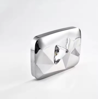 YouTube Diamond Play Button Silver | eBay