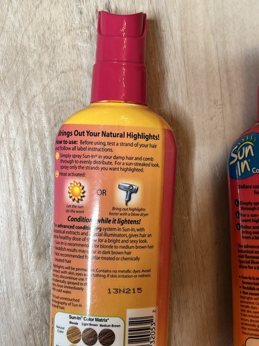 Sun In Hair Lightener Shine Enhancing Spray 4.7oz Lot Of 2 Original & Tropical - Picture 8 of 12