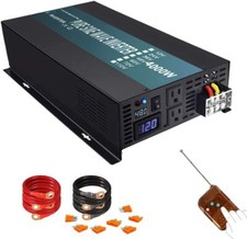 4000W Pure Sine Wave Power Inverter Solar DC12V to AC110V/120V Remote Control RV