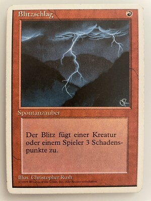 Blitzschlag Lightning Bolt (4th Edition 1995) , Magic Karte MtG EX
