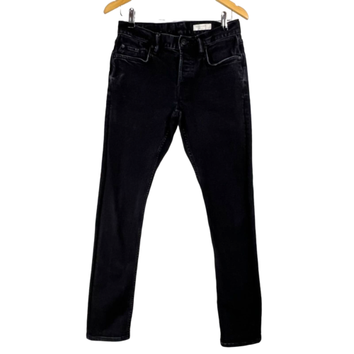 ALL SAINTS REX Taille 28 jean homme noir fin droit boutonné mouche - Photo 1/11