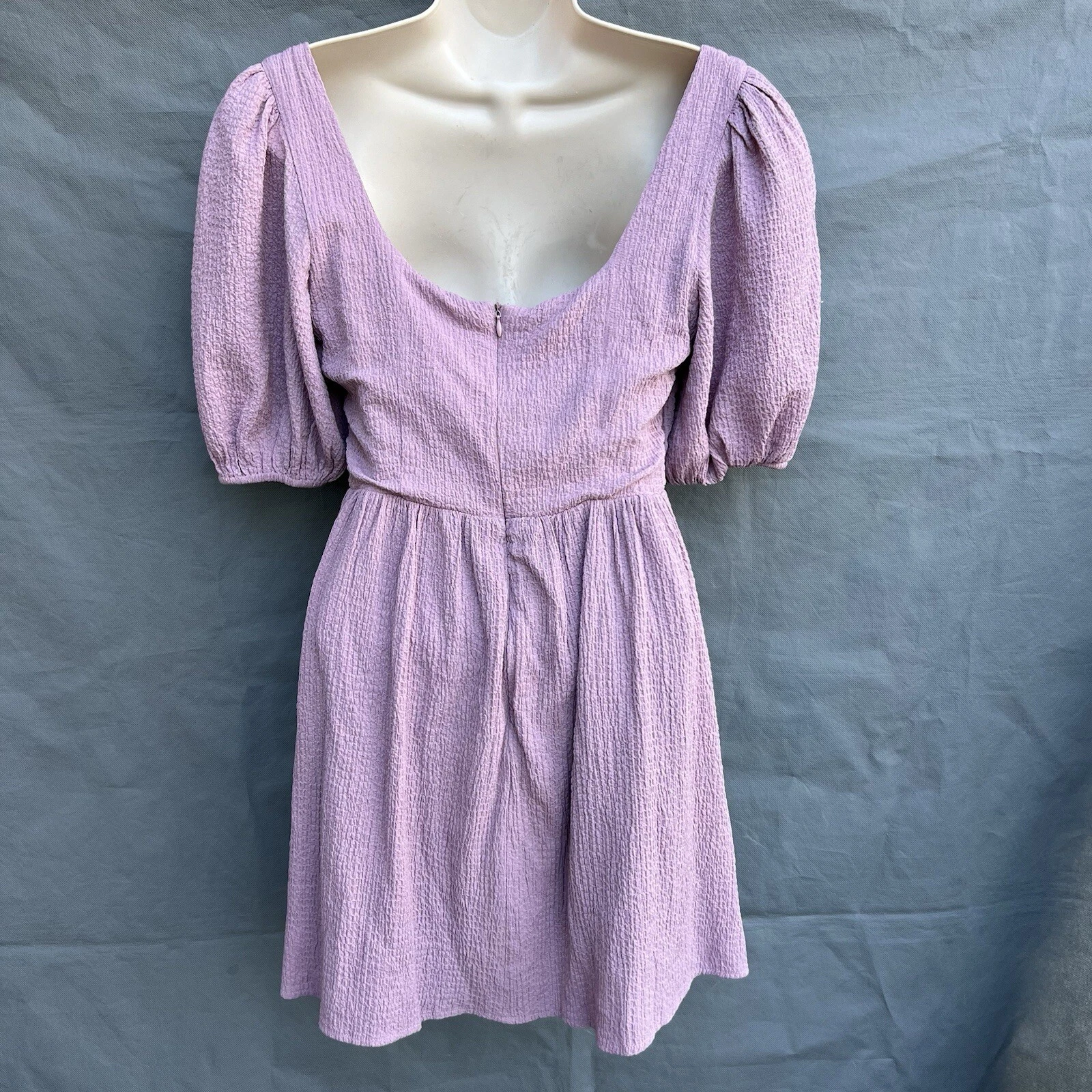 Abito San Valentino Lulu's taglia S viola lavanda incrociato scollo a cuore