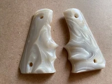 New Smooth White Resin Grip For Colt 1911 Full Size Kimber Clones, wrapround