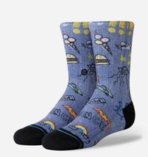  NWT KID'S STANCE DOODLE DANCE CLASSIC CREW SOCKS SIZE L 2-5.5  9.99