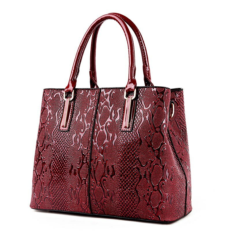 Sac à Main Moyen Motif Photo – Rouge Bordeaux – Cuir PU – Neuf Avec étiquettes