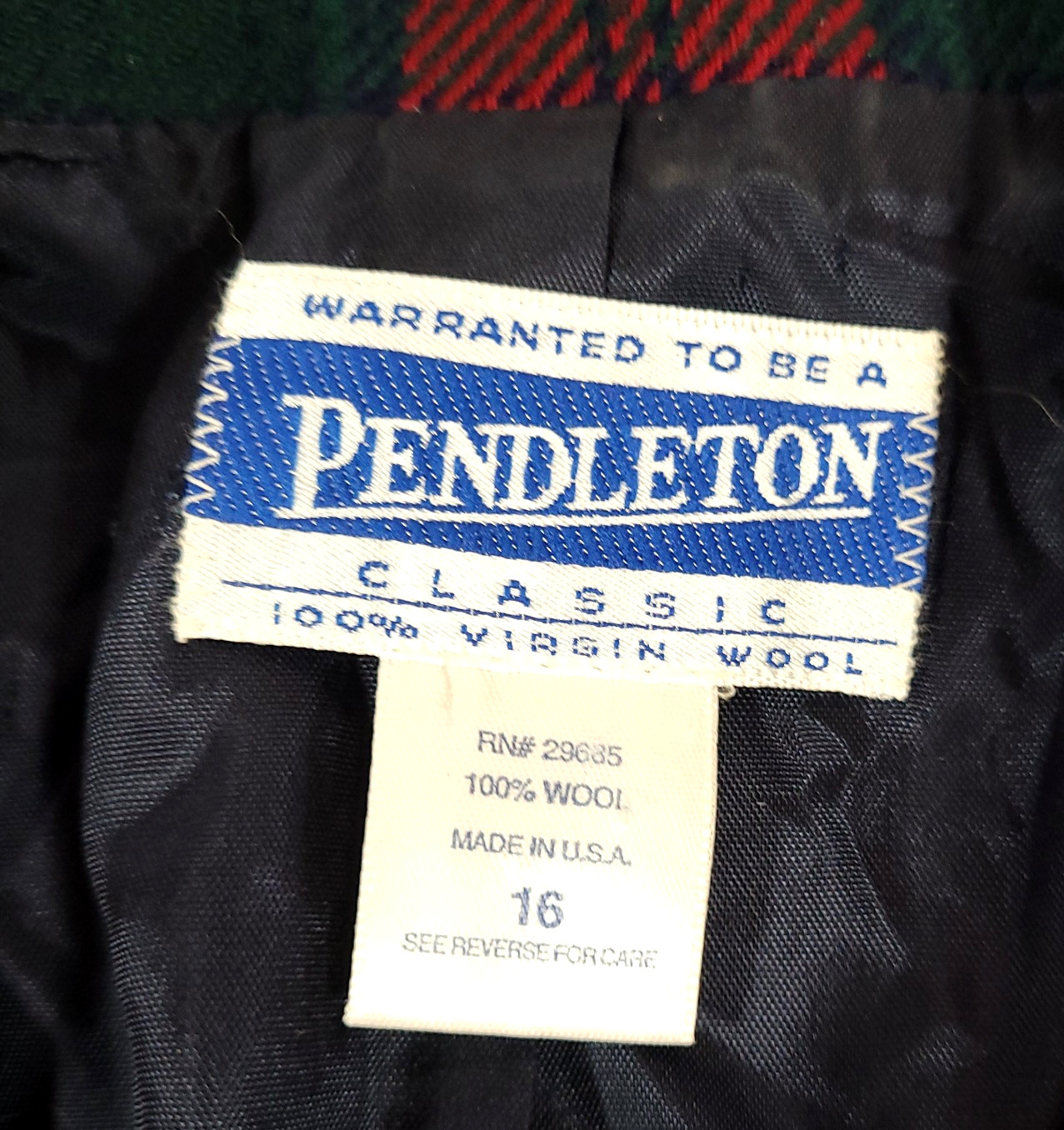 Pendleton Wool Plaid Blazer Double Breasted 16 Go… - image 5