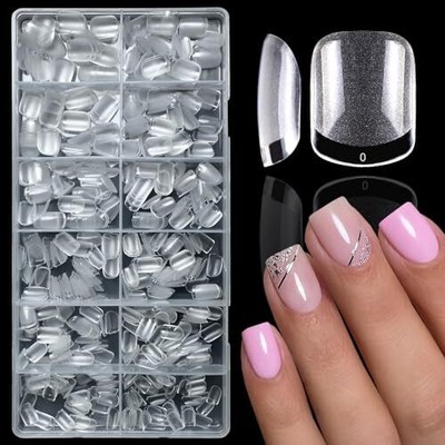 240 Stück Nageltips Transparent – Full Cover Soft Gel Tips In 12 Größen, Kurzer Sarg