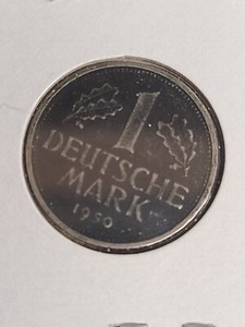1950G Germany 1 Deutsche Mark coin,KM# 110 VF dia 23mm (plus FREE 1 coin) #26316
