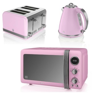 swan pink kettle and toaster set
