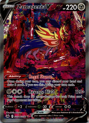 Zamazenta V GG54/GG70 Holo Ultra Rare Crown Zenith Galarian Gallery Pokemon NM