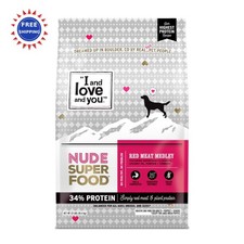 Dog Food Nude Super 23lb Red Meat Medley Prebiotic Probiotic Grain love 5.22 per pound