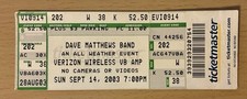 2003 DAVE MATTHEWS BAND DMB VIRGINIA BEACH CONCERT TICKET STUB